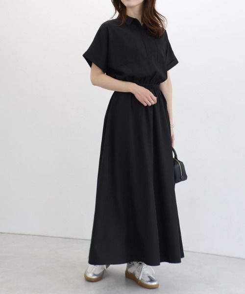 Pierrot(ピエロ)の「スキッパーフレアワンピース(ワンピース・レディース・ネイビー/ブラック・PM/M/L)」の8枚目の写真