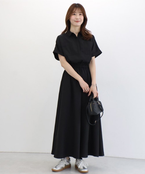 Pierrot(ピエロ)の「スキッパーフレアワンピース(ワンピース・レディース・ネイビー/ブラック・PM/M/L)」の9枚目の写真