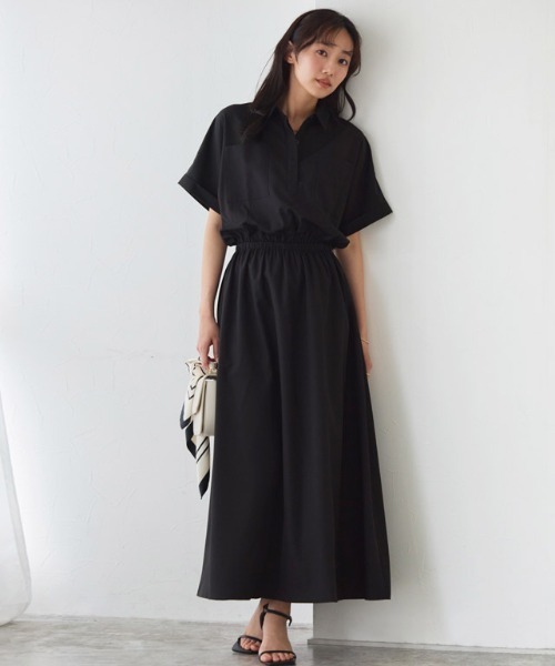 Pierrot(ピエロ)の「スキッパーフレアワンピース(ワンピース・レディース・ネイビー/ブラック・PM/M/L)」の3枚目の写真