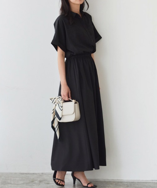 Pierrot(ピエロ)の「スキッパーフレアワンピース(ワンピース・レディース・ネイビー/ブラック・PM/M/L)」の5枚目の写真