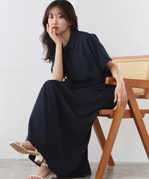 Pierrot(ピエロ)の「スキッパーフレアワンピース(ワンピース・レディース・ネイビー/ブラック・PM/M/L)」の18枚目の写真