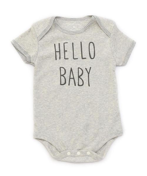 green label relaxing（グリーンレーベルリラクシング）の「オーガニックコットン フライスボディスーツ PPG◆（ロンパース・キッズ・ライトグレー/オフホワイト・55-65cm/85cm/75cm）」の2枚目の写真