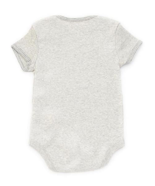 green label relaxing（グリーンレーベルリラクシング）の「オーガニックコットン フライスボディスーツ PPG◆（ロンパース・キッズ・ライトグレー/オフホワイト・55-65cm/85cm/75cm）」の5枚目の写真