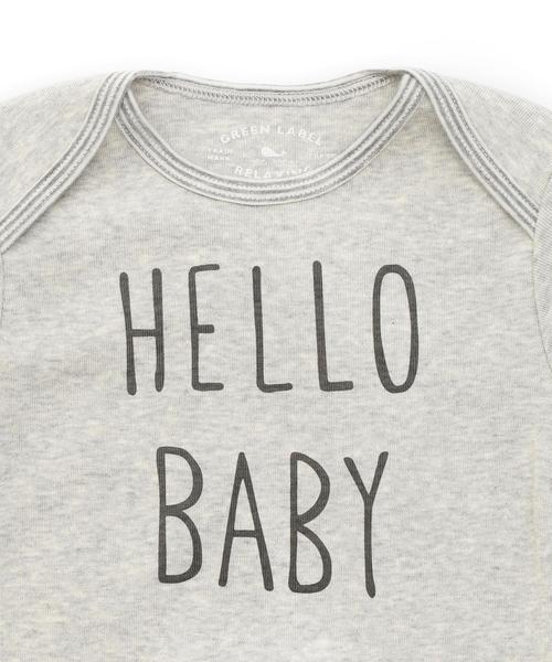 green label relaxing（グリーンレーベルリラクシング）の「オーガニックコットン フライスボディスーツ PPG◆（ロンパース・キッズ・ライトグレー/オフホワイト・55-65cm/85cm/75cm）」の6枚目の写真