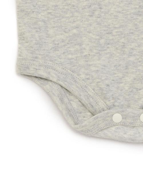 green label relaxing（グリーンレーベルリラクシング）の「オーガニックコットン フライスボディスーツ PPG◆（ロンパース・キッズ・ライトグレー/オフホワイト・55-65cm/85cm/75cm）」の8枚目の写真