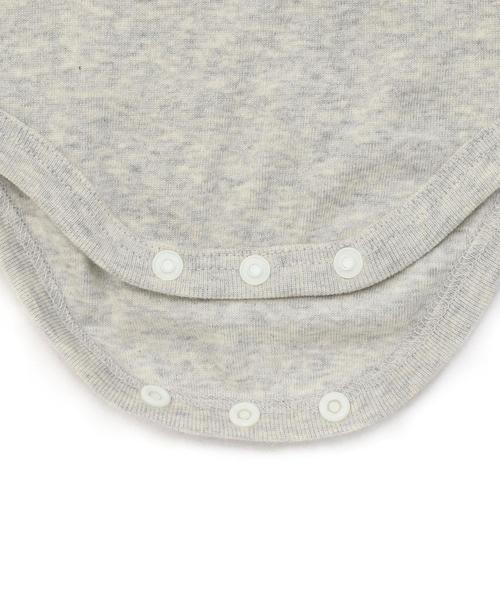 green label relaxing（グリーンレーベルリラクシング）の「オーガニックコットン フライスボディスーツ PPG◆（ロンパース・キッズ・ライトグレー/オフホワイト・55-65cm/85cm/75cm）」の10枚目の写真