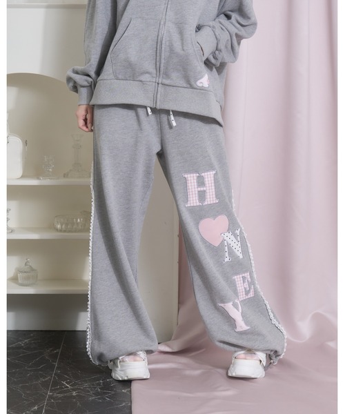 Honey Cinnamon(ハニーシナモン)の「レースラインAPスウェットパンツ(スウェットパンツ・レディース・グレー/ブラック・FREE)」の2枚目の写真