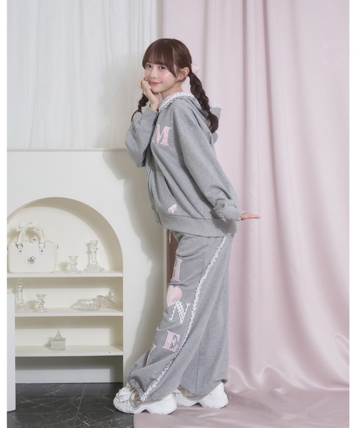 Honey Cinnamon(ハニーシナモン)の「レースラインAPスウェットパンツ(スウェットパンツ・レディース・グレー/ブラック・FREE)」の14枚目の写真