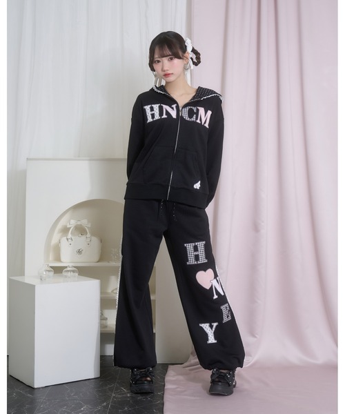 Honey Cinnamon(ハニーシナモン)の「レースラインAPスウェットパンツ(スウェットパンツ・レディース・グレー/ブラック・FREE)」の7枚目の写真
