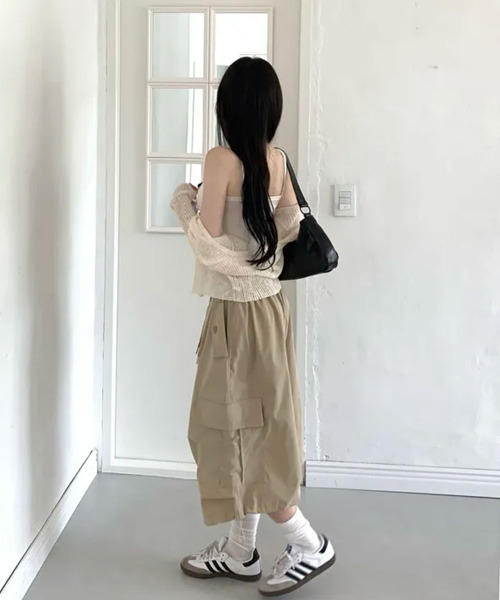 VIVID LADY（ビビッドレディー）の「ワイド カーゴ バミューダハーフパンツ（カーゴパンツ・レディース・カーキ/ブラック/ブラウン/ベージュ・FREE）」の17枚目の写真