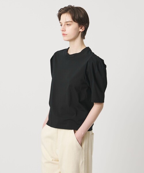 Pheeta(フィータ)の「<Pheeta>Emmy カーブリーブ カットソー / 015C-CU7(Tシャツ/カットソー・レディース・ブラック/ライトブルー/ホワイト・FREE)」の5枚目の写真