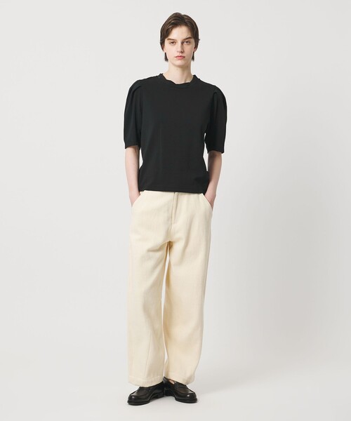 Pheeta(フィータ)の「<Pheeta>Emmy カーブリーブ カットソー / 015C-CU7(Tシャツ/カットソー・レディース・ブラック/ライトブルー/ホワイト・FREE)」の6枚目の写真
