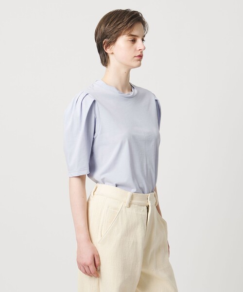 Pheeta(フィータ)の「<Pheeta>Emmy カーブリーブ カットソー / 015C-CU7(Tシャツ/カットソー・レディース・ブラック/ライトブルー/ホワイト・FREE)」の7枚目の写真