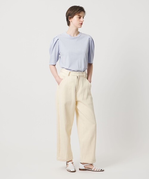 Pheeta(フィータ)の「<Pheeta>Emmy カーブリーブ カットソー / 015C-CU7(Tシャツ/カットソー・レディース・ブラック/ライトブルー/ホワイト・FREE)」の8枚目の写真
