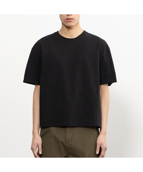 BEGIN202（ビギン202）の「[2color] 無地クロップTシャツ（Tシャツ/カットソー・メンズ・ライトグレー/ブラック・1/2/3）」の2枚目の写真