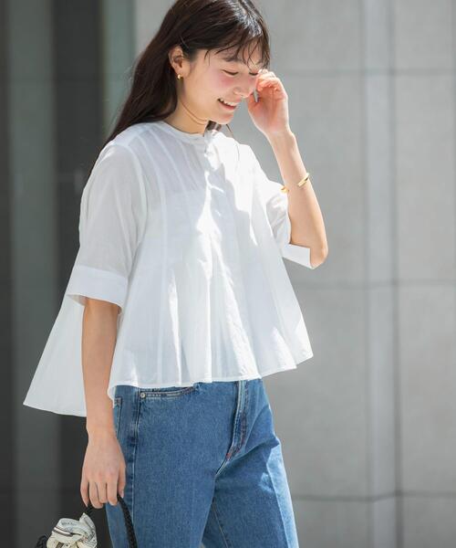URBAN RESEARCH ROSSO WOMEN（アーバンリサーチ　ロッソ）の「『WEB限定』コットンボイルフレアシャツ（シャツ/ブラウス・レディース・ミント/ブラック/ホワイト・FREE）」の8枚目の写真