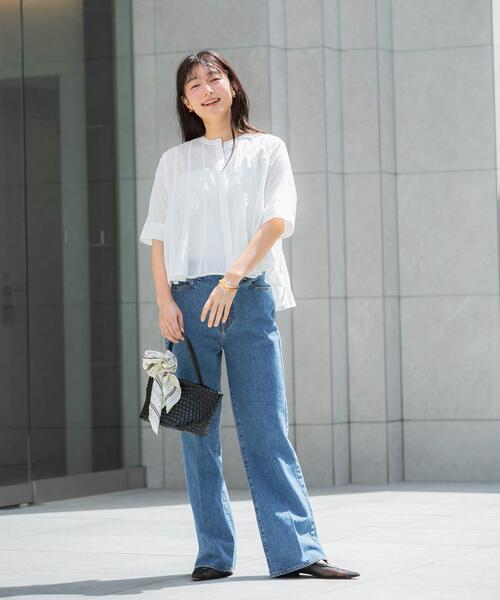 URBAN RESEARCH ROSSO WOMEN（アーバンリサーチ　ロッソ）の「『WEB限定』コットンボイルフレアシャツ（シャツ/ブラウス・レディース・ミント/ブラック/ホワイト・FREE）」の9枚目の写真