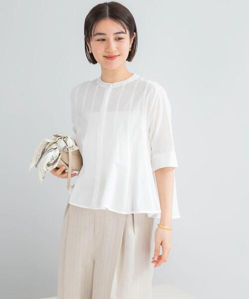 URBAN RESEARCH ROSSO WOMEN（アーバンリサーチ　ロッソ）の「『WEB限定』コットンボイルフレアシャツ（シャツ/ブラウス・レディース・ミント/ブラック/ホワイト・FREE）」の12枚目の写真