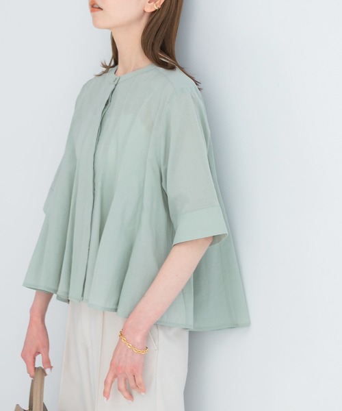 URBAN RESEARCH ROSSO WOMEN（アーバンリサーチ　ロッソ）の「『WEB限定』コットンボイルフレアシャツ（シャツ/ブラウス・レディース・ミント/ブラック/ホワイト・FREE）」の3枚目の写真