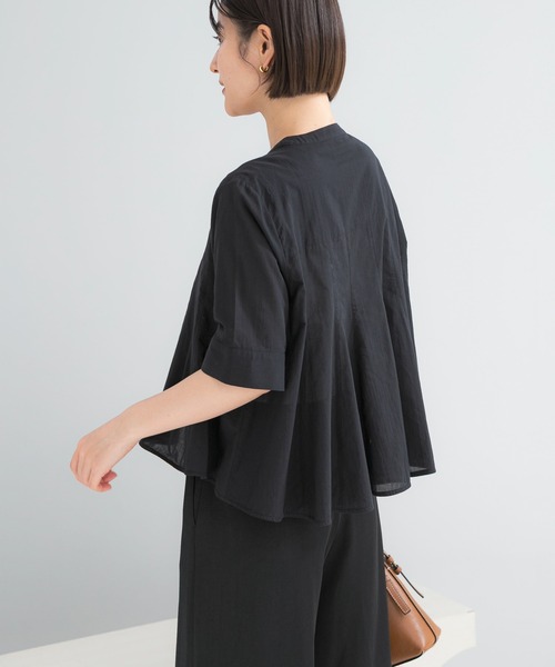 URBAN RESEARCH ROSSO WOMEN（アーバンリサーチ　ロッソ）の「『WEB限定』コットンボイルフレアシャツ（シャツ/ブラウス・レディース・ミント/ブラック/ホワイト・FREE）」の6枚目の写真