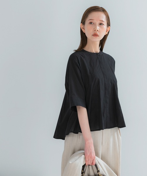 URBAN RESEARCH ROSSO WOMEN（アーバンリサーチ　ロッソ）の「『WEB限定』コットンボイルフレアシャツ（シャツ/ブラウス・レディース・ミント/ブラック/ホワイト・FREE）」の9枚目の写真