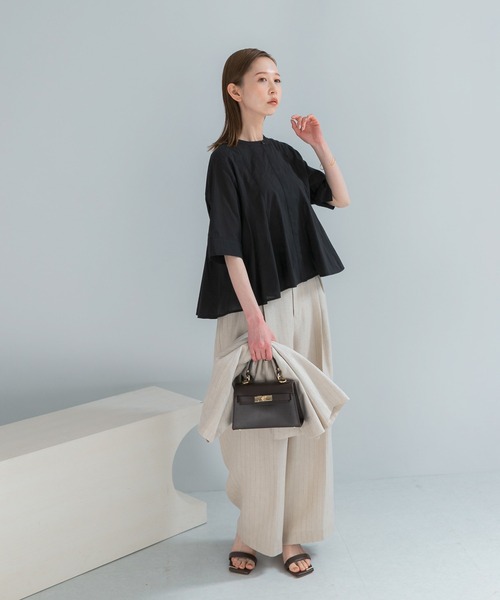 URBAN RESEARCH ROSSO WOMEN（アーバンリサーチ　ロッソ）の「『WEB限定』コットンボイルフレアシャツ（シャツ/ブラウス・レディース・ミント/ブラック/ホワイト・FREE）」の10枚目の写真