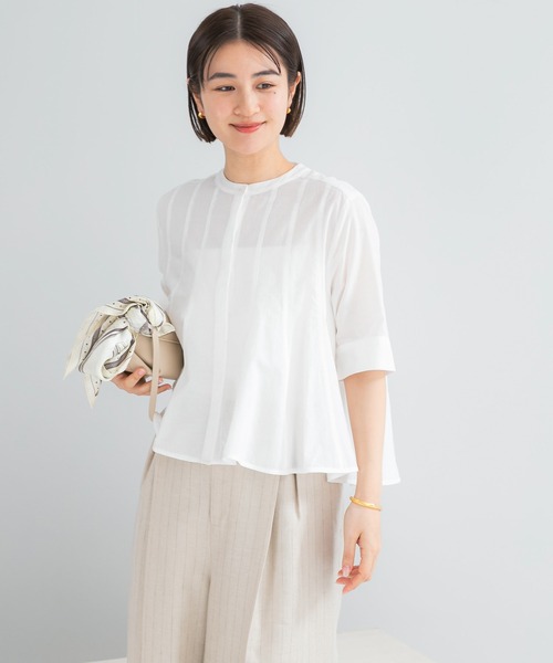 URBAN RESEARCH ROSSO WOMEN（アーバンリサーチ　ロッソ）の「『WEB限定』コットンボイルフレアシャツ（シャツ/ブラウス・レディース・ミント/ブラック/ホワイト・FREE）」の11枚目の写真