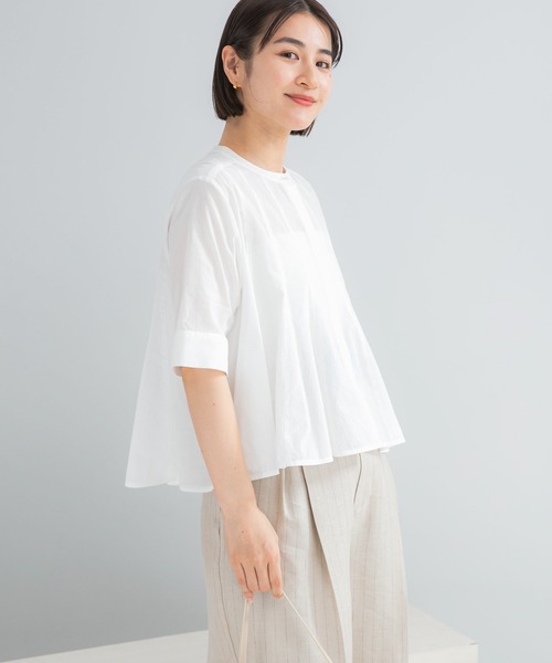 URBAN RESEARCH ROSSO WOMEN（アーバンリサーチ　ロッソ）の「『WEB限定』コットンボイルフレアシャツ（シャツ/ブラウス・レディース・ミント/ブラック/ホワイト・FREE）」の12枚目の写真