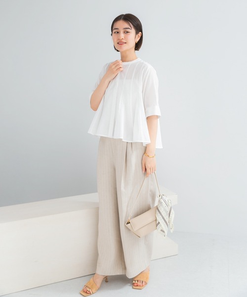 URBAN RESEARCH ROSSO WOMEN（アーバンリサーチ　ロッソ）の「『WEB限定』コットンボイルフレアシャツ（シャツ/ブラウス・レディース・ミント/ブラック/ホワイト・FREE）」の14枚目の写真