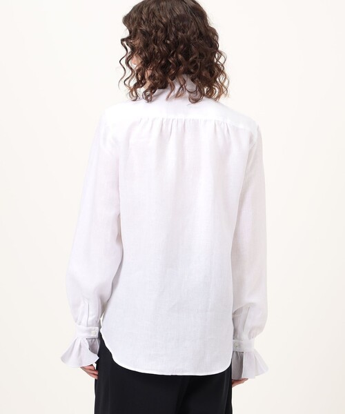 BOURRIENNE ParisX(ブリエンヌパリディス)の「BOURRIENNE BOUDOIR リネン フリルシャツ(シャツ/ブラウス・レディース・ホワイト・34/36)」の3枚目の写真