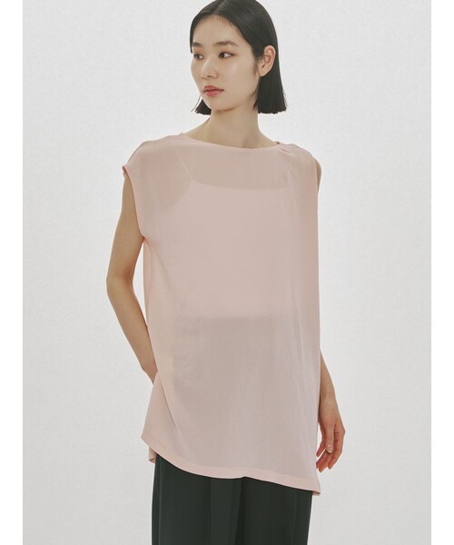 MIDIUMISOLID(ミディウミソリッド)の「MIDIUMISOLID for Ladies アシンメトリーフレアプルオーバー(Tシャツ/カットソー・レディース・グリーン/サーモンピンク/オフホワイト/ブラック・FREE)」の10枚目の写真