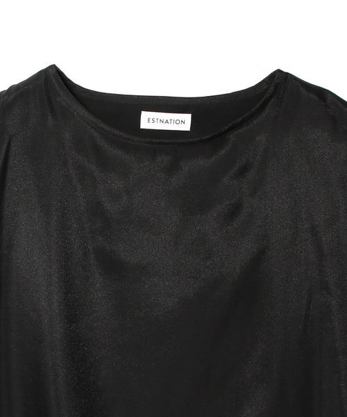 ESTNATION(エストネーション)の「ESTNATION / シフォンドッキング ノースリーブカットソー《EXCLUSIVE》(Tシャツ/カットソー・レディース・ブラック/ホワイト・FREE)」の4枚目の写真