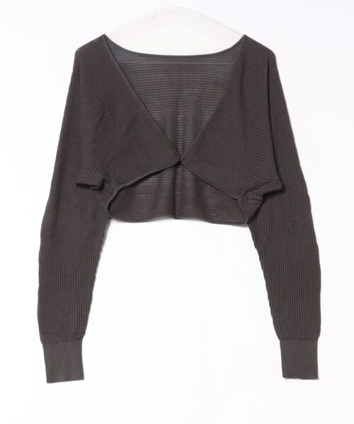 LAULEN(ローレン)の「2way sheer mesh bolero cardigan(カーディガン/ボレロ・レディース・オレンジ系/ブラック/アイボリー/チャコールグレー・FREE)」の3枚目の写真