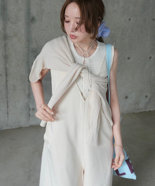 LAULEN(ローレン)の「2way sheer mesh bolero cardigan(カーディガン/ボレロ・レディース・オレンジ系/ブラック/アイボリー/チャコールグレー・FREE)」の5枚目の写真
