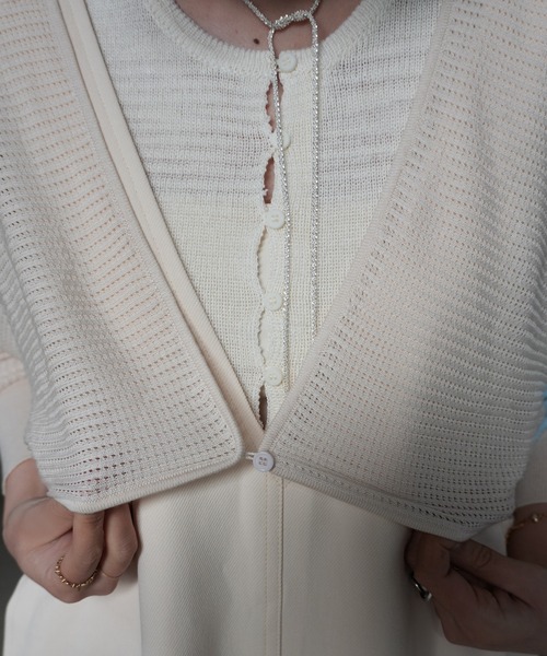 LAULEN(ローレン)の「2way sheer mesh bolero cardigan(カーディガン/ボレロ・レディース・オレンジ系/ブラック/アイボリー/チャコールグレー・FREE)」の9枚目の写真