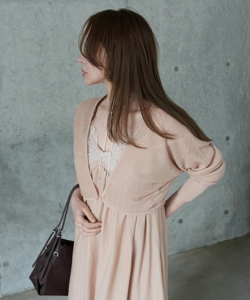 LAULEN(ローレン)の「2way sheer mesh bolero cardigan(カーディガン/ボレロ・レディース・オレンジ系/ブラック/アイボリー/チャコールグレー・FREE)」の13枚目の写真