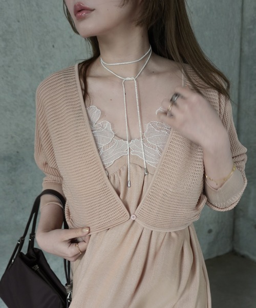 LAULEN(ローレン)の「2way sheer mesh bolero cardigan(カーディガン/ボレロ・レディース・オレンジ系/ブラック/アイボリー/チャコールグレー・FREE)」の14枚目の写真