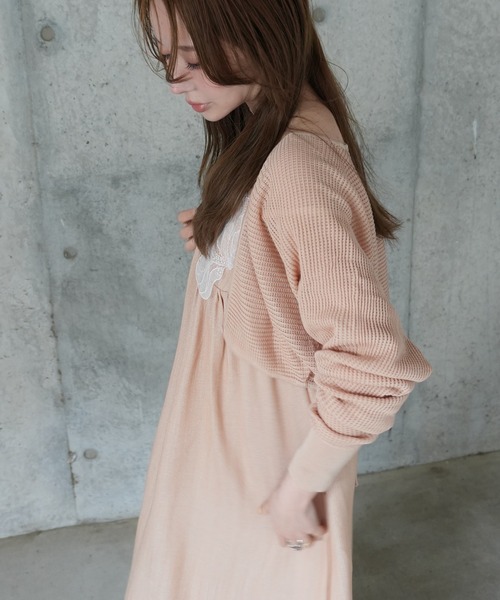 LAULEN(ローレン)の「2way sheer mesh bolero cardigan(カーディガン/ボレロ・レディース・オレンジ系/ブラック/アイボリー/チャコールグレー・FREE)」の15枚目の写真