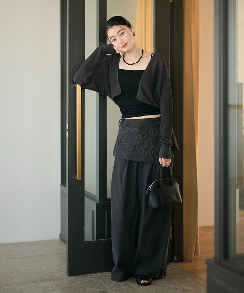 LAULEN(ローレン)の「2way sheer mesh bolero cardigan / 2wayシアーメッシュ ボレロカーディガン(カーディガン/ボレロ・レディース・オレンジ系/ブラック/アイボリー/チャコールグレー・FREE)」の10枚目の写真