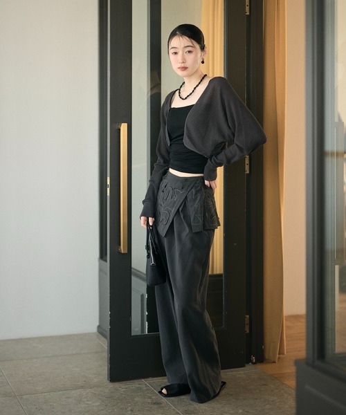 LAULEN(ローレン)の「2way sheer mesh bolero cardigan / 2wayシアーメッシュ ボレロカーディガン(カーディガン/ボレロ・レディース・オレンジ系/ブラック/アイボリー/チャコールグレー・FREE)」の11枚目の写真