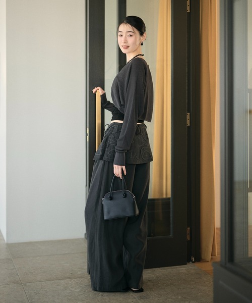 LAULEN(ローレン)の「2way sheer mesh bolero cardigan / 2wayシアーメッシュ ボレロカーディガン(カーディガン/ボレロ・レディース・オレンジ系/ブラック/アイボリー/チャコールグレー・FREE)」の12枚目の写真