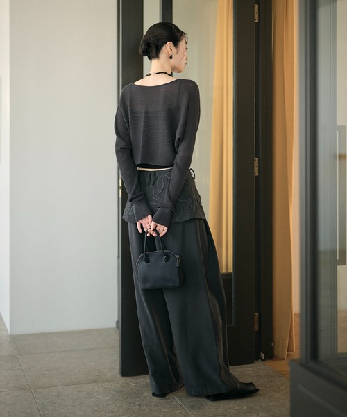 LAULEN(ローレン)の「2way sheer mesh bolero cardigan / 2wayシアーメッシュ ボレロカーディガン(カーディガン/ボレロ・レディース・オレンジ系/ブラック/アイボリー/チャコールグレー・FREE)」の13枚目の写真