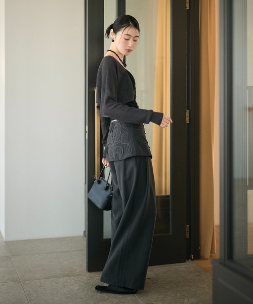 LAULEN(ローレン)の「2way sheer mesh bolero cardigan / 2wayシアーメッシュ ボレロカーディガン(カーディガン/ボレロ・レディース・オレンジ系/ブラック/アイボリー/チャコールグレー・FREE)」の14枚目の写真