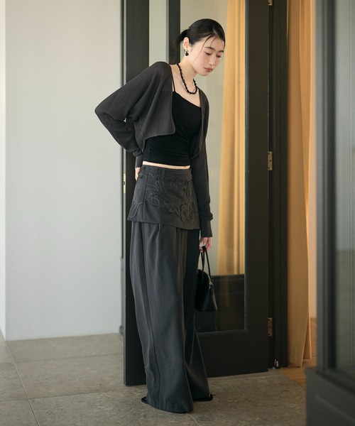 LAULEN(ローレン)の「2way sheer mesh bolero cardigan / 2wayシアーメッシュ ボレロカーディガン(カーディガン/ボレロ・レディース・オレンジ系/ブラック/アイボリー/チャコールグレー・FREE)」の15枚目の写真