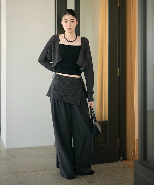 LAULEN(ローレン)の「2way sheer mesh bolero cardigan / 2wayシアーメッシュ ボレロカーディガン(カーディガン/ボレロ・レディース・オレンジ系/ブラック/アイボリー/チャコールグレー・FREE)」の16枚目の写真