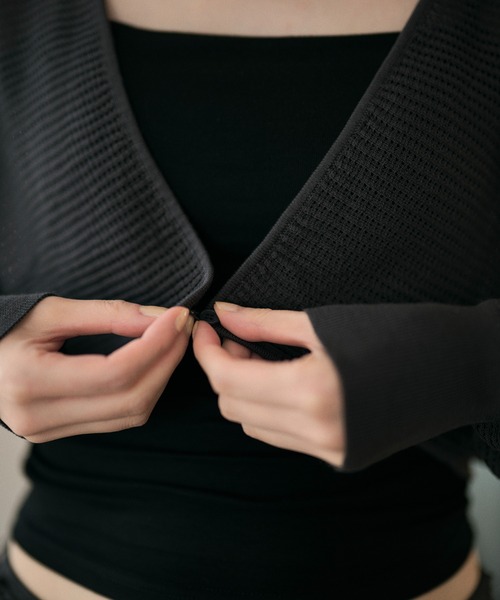 LAULEN(ローレン)の「2way sheer mesh bolero cardigan / 2wayシアーメッシュ ボレロカーディガン(カーディガン/ボレロ・レディース・オレンジ系/ブラック/アイボリー/チャコールグレー・FREE)」の18枚目の写真