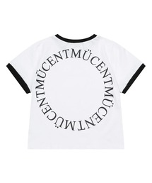 【日本未発売/WEB限定】MUCENT(ムセント)/バックロゴ 配色 リングカラー クロップド 半袖 Tシャツ/RINGER HALF T