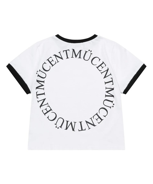 MUCENT（ムセント）の「【日本未発売/WEB限定】MUCENT(ムセント)/バックロゴ 配色 リングカラー クロップド 半袖 Tシャツ/RINGER HALF T（Tシャツ/カットソー・レディース・ホワイト/ネイビー/ブラック・FREE）」の2枚目の写真