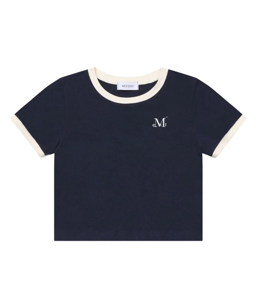 MUCENT（ムセント）の「【日本未発売/WEB限定】MUCENT(ムセント)/バックロゴ 配色 リングカラー クロップド 半袖 Tシャツ/RINGER HALF T（Tシャツ/カットソー・レディース・ホワイト/ネイビー/ブラック・FREE）」の9枚目の写真