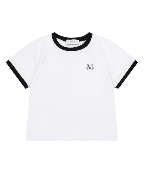 MUCENT（ムセント）の「【日本未発売/WEB限定】MUCENT(ムセント)/バックロゴ 配色 リングカラー クロップド 半袖 Tシャツ/RINGER HALF T（Tシャツ/カットソー・レディース・ホワイト/ネイビー/ブラック・FREE）」の8枚目の写真